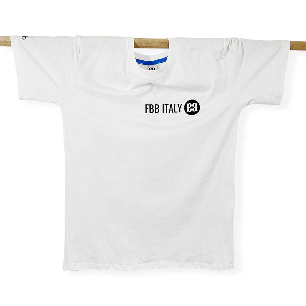 FBB ITALY White T shirt, 3D Rubber logo