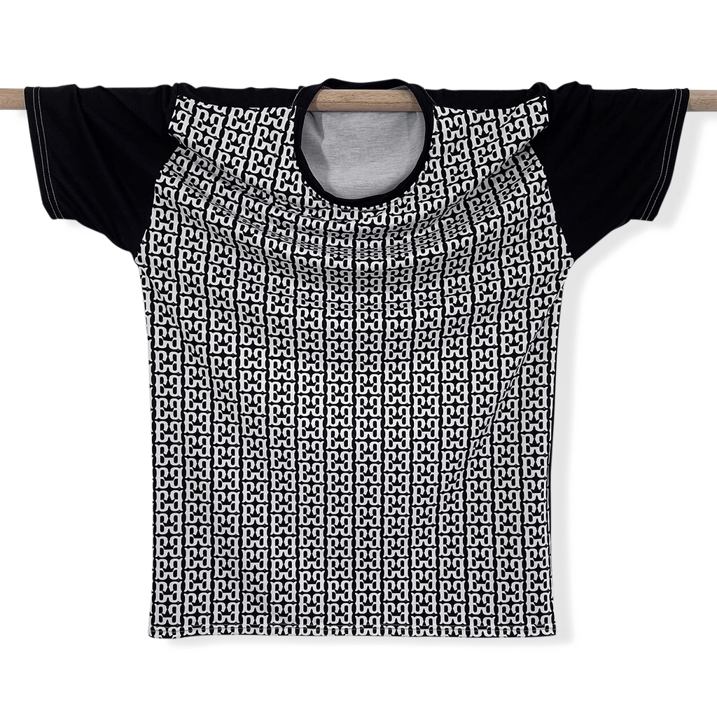 Black & White Half Break T Shirt