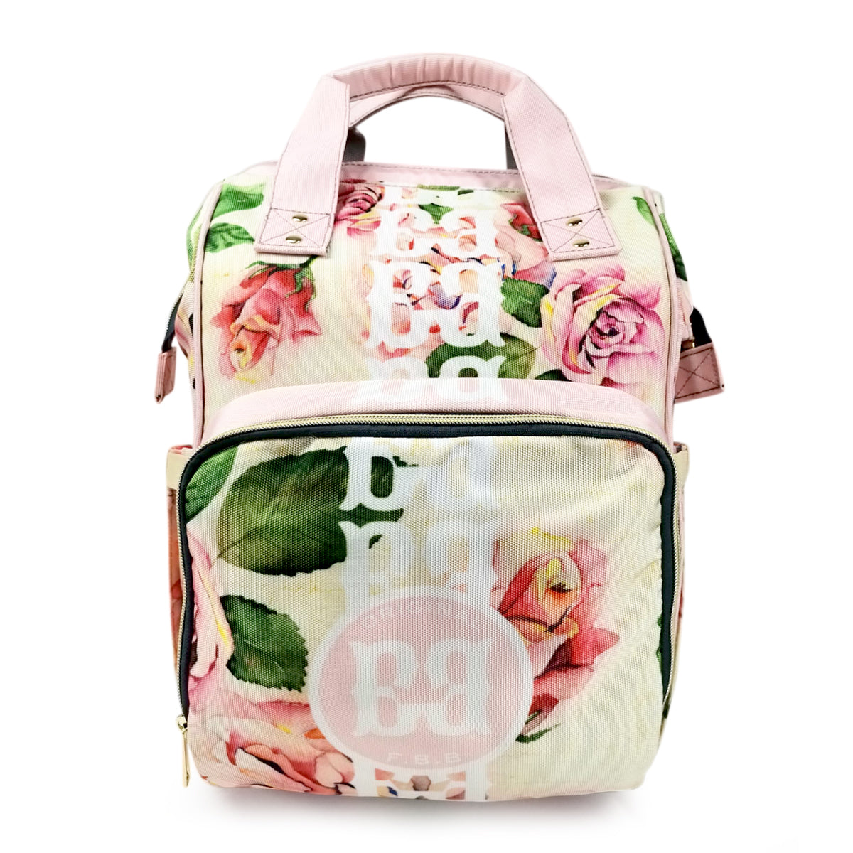 White Lynx Roses are Red Pink Floral Rucksack