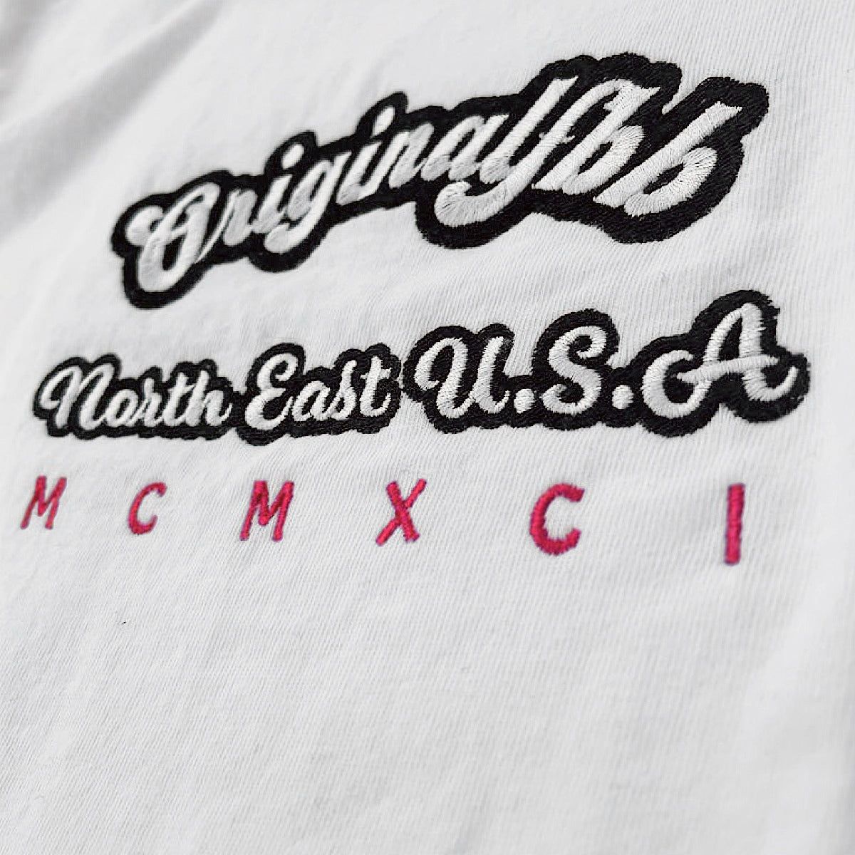 OFBB N.E USA. Embroidered White Pocket T Shirt